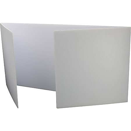 Flipside Tri-fold StudyCarrel - 12" Height x 48" Width - White - Plastic