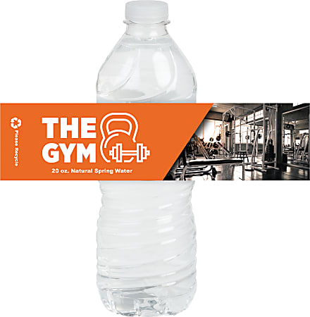 Custom Printed Full Color Water Bottle Labels 2 x 8 Rectangle ...