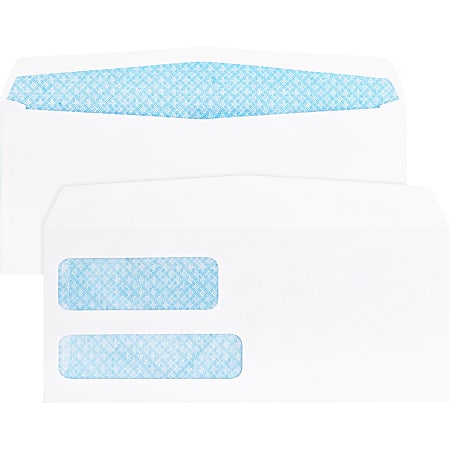 Business Source No. 9 Double Window Invoice Envelopes - Double Window - #9 - 8 7/8" Width x 3 7/8" Length - 24 lb - 500 / Box - White