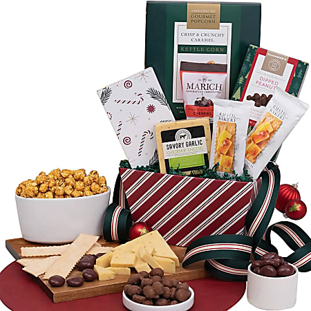Gourmet Gift Baskets Crackers And Cheese Holiday Gift Basket, Multicolor