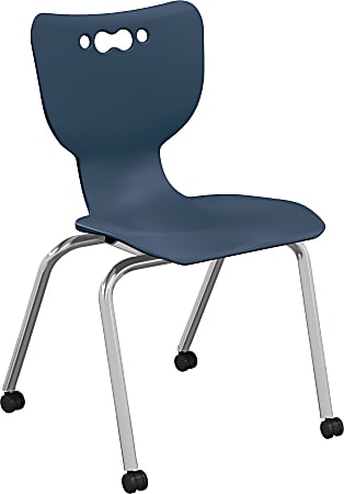 MooreCo Hierarchy Armless Caster Chair, 18", Navy