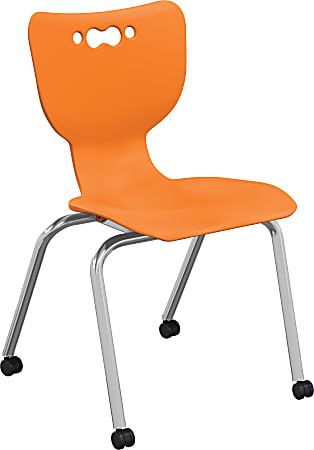 MooreCo Hierarchy Armless Caster Chair, 18&quot;, Orange