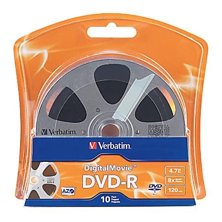 Verbatim® Digital Movie® DVD-R Bulk Box, 4.7GB/120 Minutes, Pack Of 10