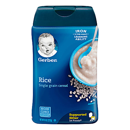 Gerber 1st Foods Cereal, Rice, 8 Oz, Pack Of 6 Containers