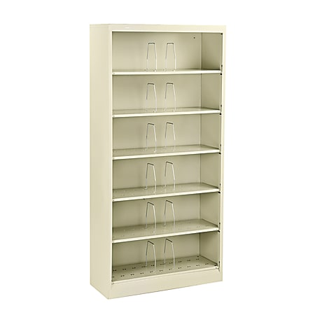 HON® Brigade® 600 36"W Lateral 6-Shelf Letter-Size File Cabinet, Metal, Putty