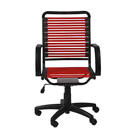 Eurostyle Flat Bungie High-Back Commercial Office Chair, Red/Black