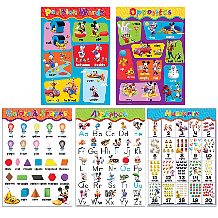 Eureka School Mickey Mouse Clubhouse Beginning Concepts Bulletin Board Set, Multicolor, Set Of 5 Pieces