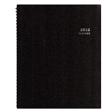 Blue Sky™ Aligned Weekly/Monthly Planner, 7" x 8-3/4", Black, January To December 2022, 123850