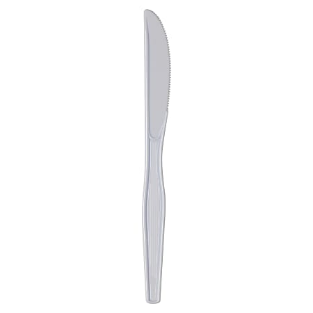 Dixie® Plastic Utensils, Medium-Weight Knives, White, Box Of 100 Knives