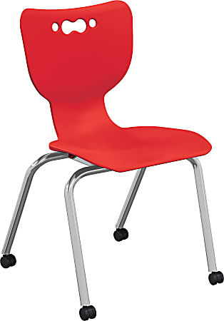 MooreCo Hierarchy Armless Caster Chair, 18&quot;, Red