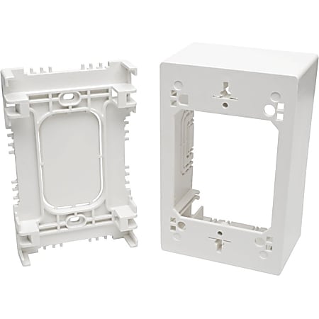 Eaton Tripp Lite Series Single-Gang Surface-Mount Back Box, White, TAA - 1-gang - White - Acrylonitrile Butadiene Styrene (ABS), Thermoplastic