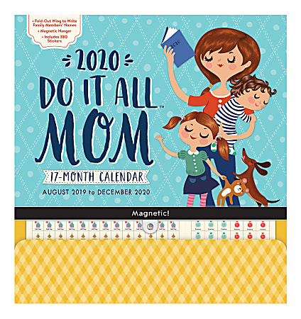 Orange Circle Studio™ Do It All 16-Month Academic Monthly Wall Calendar, 12" x 12-7/8", Multicolor, August 2019 to December 2020