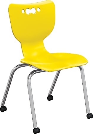 MooreCo Hierarchy Armless Caster Chair, 18&quot;, Yellow