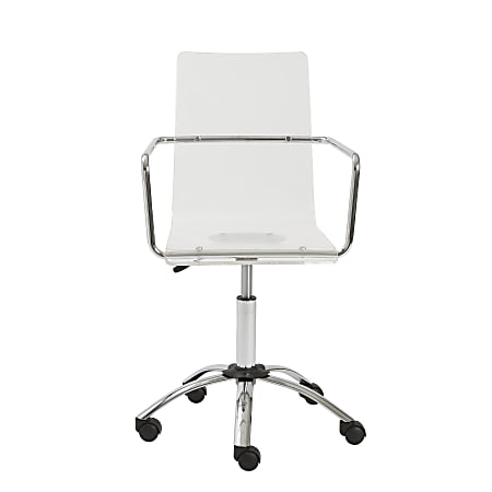 Eurostyle Chloe Acrylic Mid-Back Home Office Chair, Clear