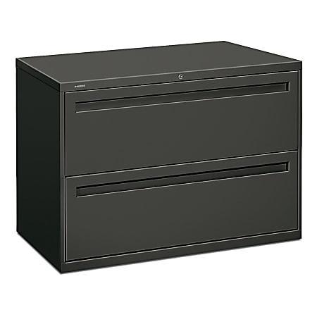 HON® Brigade® 700 42"W Lateral 2-Drawer File Cabinet, Metal, Charcoal