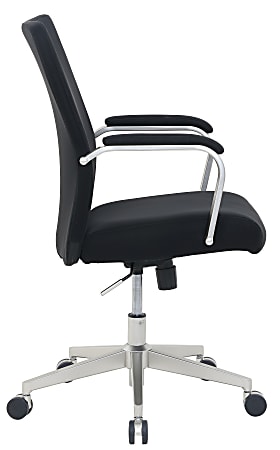 Serta SitTrue Devara Faux Leather Mid Back Manager Chair Black