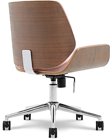 Elle D cor Ophelia Bentwood Fabric Mid Back Task Chair PinkChrome