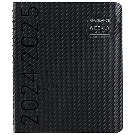 2024-2025 AT-A-GLANCE® Contemporary Weekly/Monthly Academic Planner, 8-1/4" x 11", Graphite, July 2024 To June 2025, 70957X4525