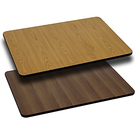 Flash Furniture Reversible Laminate Rectangular Table Top, 30" x 60", Natural/Walnut