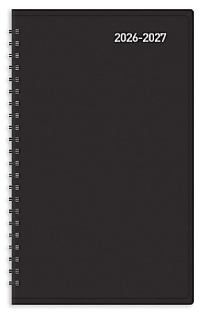 2026-2027 Office Depot&reg; Brand 14-Month Daily Academic Planner, 5" x 8", 30% Recycled, Black, July 2026 To August 2027