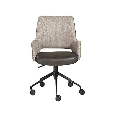 Eurostyle Desi Fabric Mid-Back Commercial Office Chair, Dark Gray/Matte Black