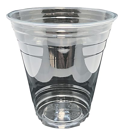Edris Plastics Flush PET Cups, 12 Oz, Clear, Carton Of 1,000 Cups