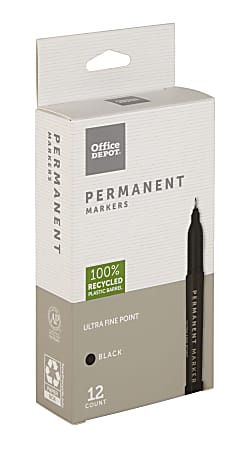 Office Depot Brand Permanent Markers Ultra Fine Point 100percent ...