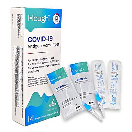 Hough COVID-19 Rapid Tests, 5-15/16” x 1-1/4”, Pack Of 2 Tests