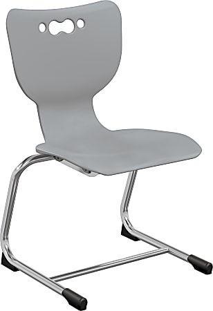 MooreCo Hierarchy Armless Cantilever Chair, 14" Seat Height, Gray