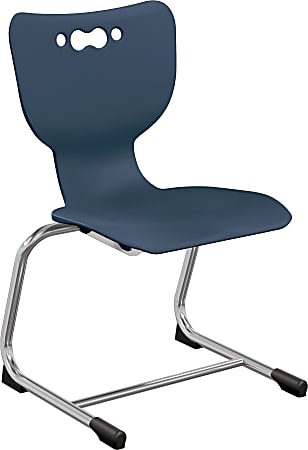 MooreCo Hierarchy Armless Cantilever Chair, 14" Seat Height, Navy