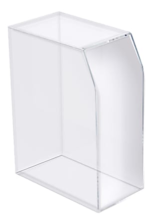 Azar Displays Acrylic Desktop Magazine/File Holder, 12-1/4"H x 5"W x 8-3/4"D, Clear