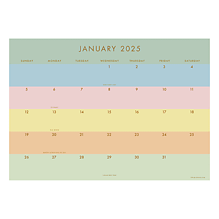 2025 TF Publishing Monthly Desk Calendar, 17” x 12”, Super Stripe, January 2025 To December 2025