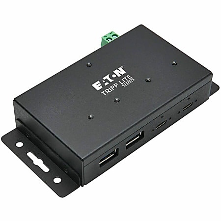Eaton Tripp Lite series 4-Port Industrial-Grade USB 3.1 Gen 2 Hub - 10 Gbps, 2 USB-C & 2 USB-A, 15 kV ESD Immunity, Iron Housing - U4602A2CIND