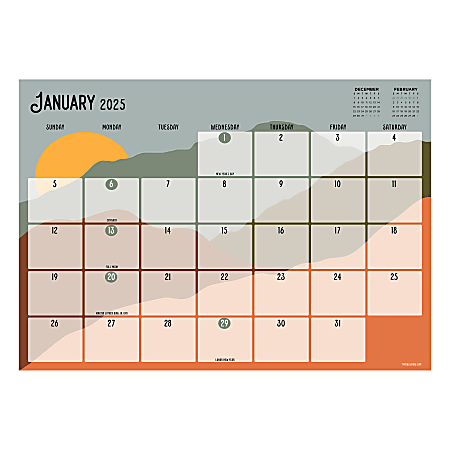 2025 TF Publishing Monthly Desk Calendar, 17” x 12”, Landscapes, January 2025 To December 2025