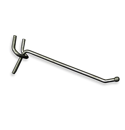 Azar Displays Galvanized Metal Hooks For Pegboard And Slatwall Systems, 4", Pack Of 50 Hooks
