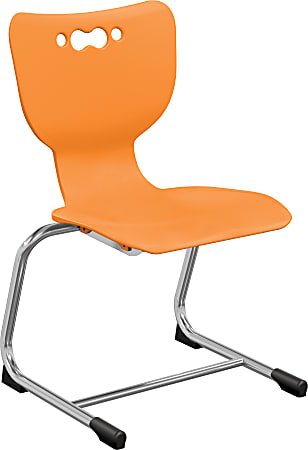 MooreCo Hierarchy Armless Cantilever Chair, 14" Seat Height, Orange