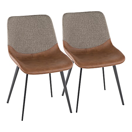 LumiSource Outlaw 2-Tone Chairs, Espresso/Brown, Set Of 2 Chairs