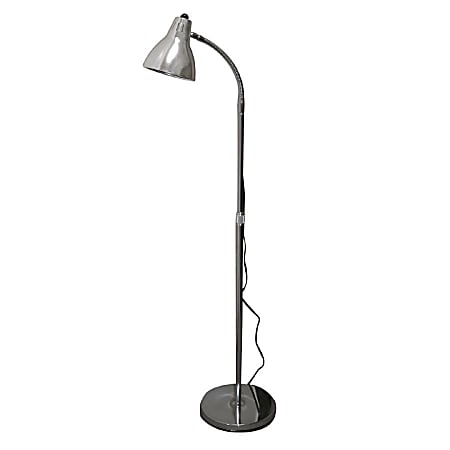 Hausmann 52" Height-Adjustable Gooseneck Floor Lamp, Chrome