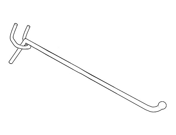 Azar Displays Galvanized Metal Hooks For Pegboard And Slatwall Systems, 6", Pack Of 50 Hooks