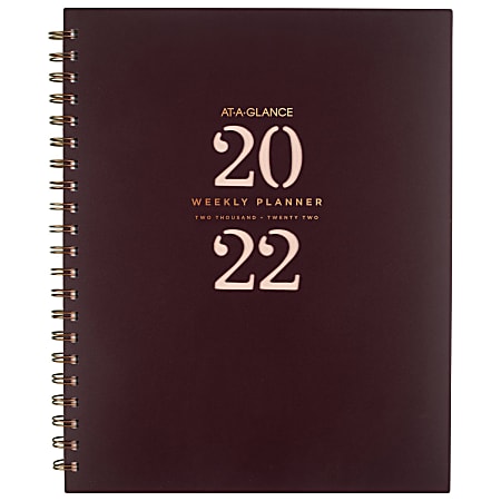 AT-A-GLANCE® 13-Month Signature Collection Weekly/Monthly Planner, 8-1/2" x 11", Red, January 2022 To January 2023, YP905L50