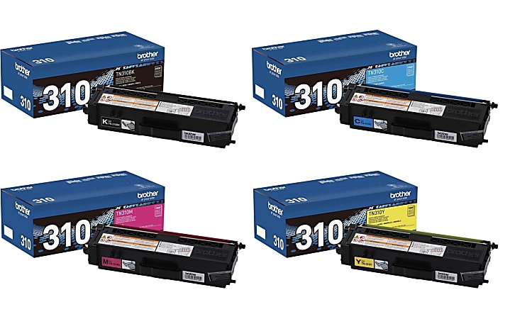 Brother® TN310 Black And Cyan, Magenta, Yellow Toner Cartridges, Pack Of 4, TN310 combo
