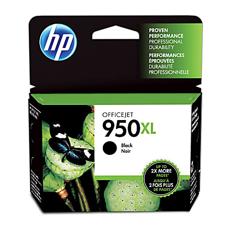 HP 950XL High-Yield Black Ink Cartridge, CN045AN