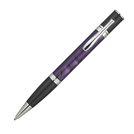 Monteverde® Jewelria™ Capless Rollerball Pen, Medium Point, 0.8 mm, Purple Barrel, Black Ink