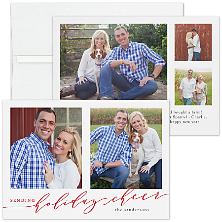 Custom Full-Color Photo Holiday Cards And Envelopes, 7"