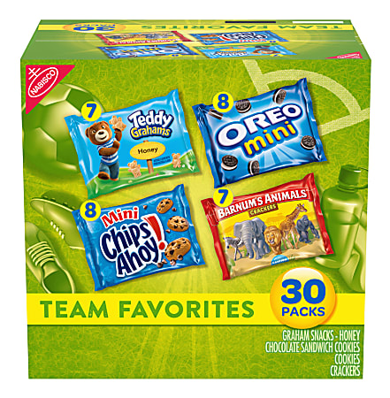 Nabisco Team Favorites Cookies Variety Pack, Box Of 30 Bags