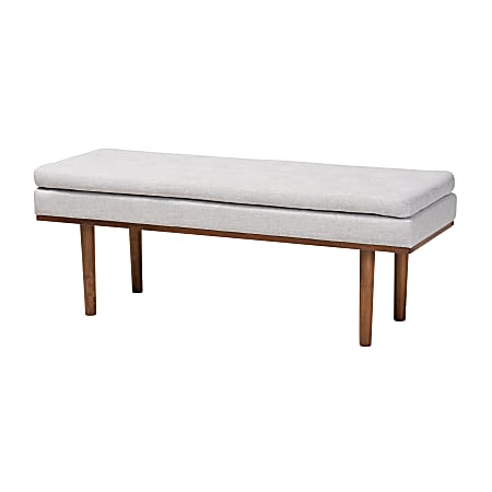 Baxton Studio 9836 Bench, 18-5/16"H x 48-7/16"W x 17-3/4"D, Beige/Walnut