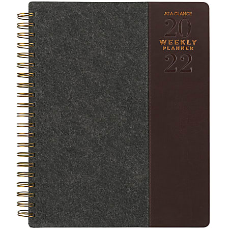 AT-A-GLANCE® 13-Month Signature Collection Weekly/Monthly Planner, 8-1/2" x 11", Gray, January 2022 To January 2023, YP90525