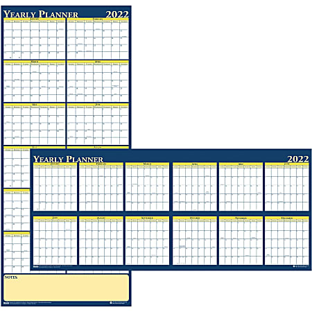 House of Doolittle Laminated Yearly Wall Planner - Julian Dates - Yearly - January 2022 till December 2022 - 60" x 26" Sheet Size - 2" x 1.75" , 1.63" x 2" Block - Paper - Erasable, Laminated - 1 Each