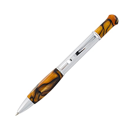 Monteverde® Olympia™ Capless Rollerball Pen, 0.8 mm, Medium Point, Tiger Eye Barrel, Black Ink