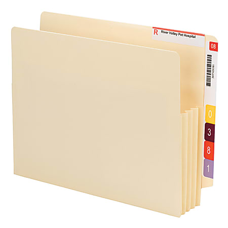 Smead® End-Tab Convertible File Pockets, 3 1/2" Expansion, Letter Size, Manila, Pack Of 10